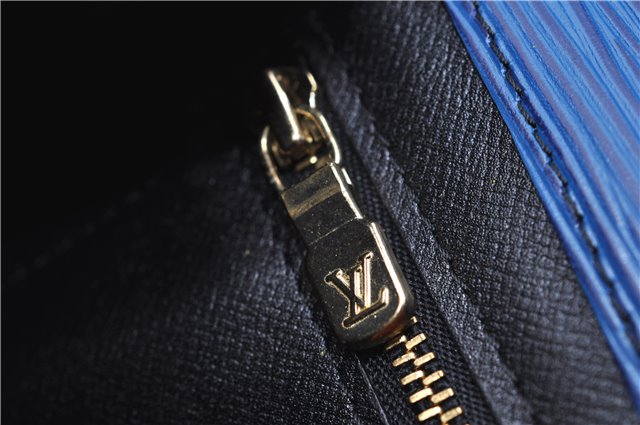Authentic Louis Vuitton Epi Arts Deco Clutch Bag Blue M52635 LV 8914D