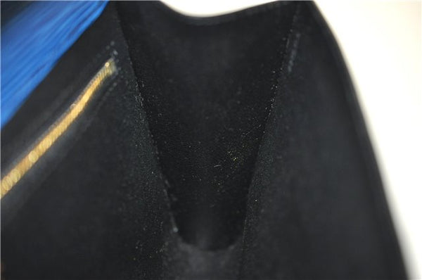 Authentic Louis Vuitton Epi Arts Deco Clutch Bag Blue M52635 LV 8914D