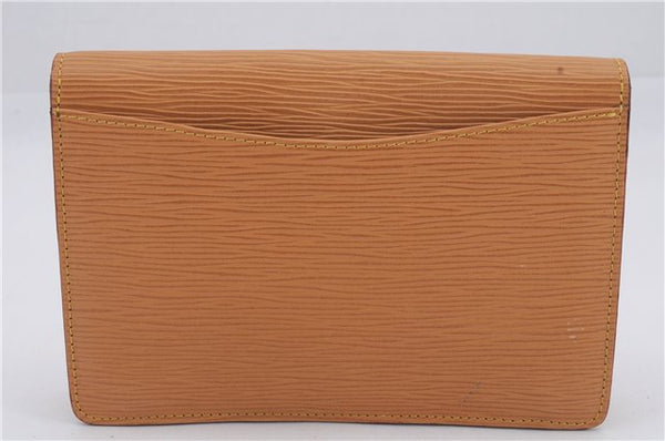 Authentic Louis Vuitton Epi Montaigne 20 Clutch Bag Light Brown LV 8915D