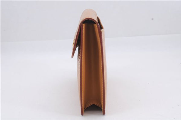 Authentic Louis Vuitton Epi Montaigne 20 Clutch Bag Light Brown LV 8915D