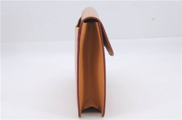 Authentic Louis Vuitton Epi Montaigne 20 Clutch Bag Light Brown LV 8915D
