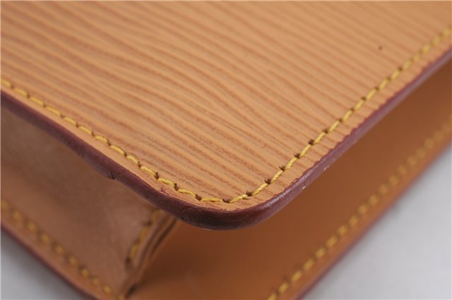 Authentic Louis Vuitton Epi Montaigne 20 Clutch Bag Light Brown LV 8915D