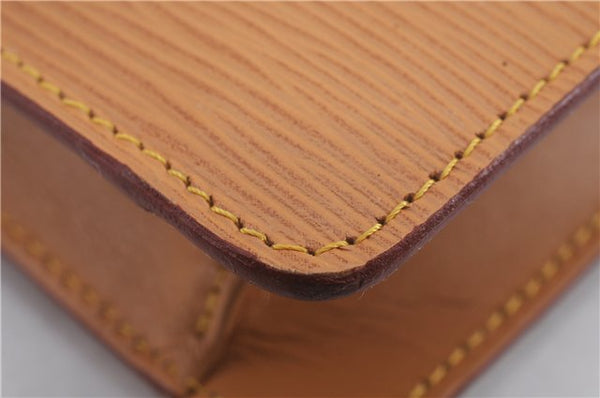 Authentic Louis Vuitton Epi Montaigne 20 Clutch Bag Light Brown LV 8915D