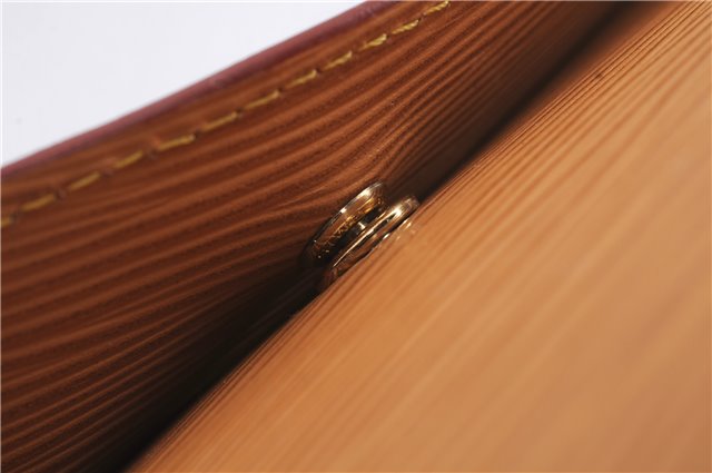 Authentic Louis Vuitton Epi Montaigne 20 Clutch Bag Light Brown LV 8915D