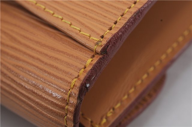 Authentic Louis Vuitton Epi Montaigne 20 Clutch Bag Light Brown LV 8915D