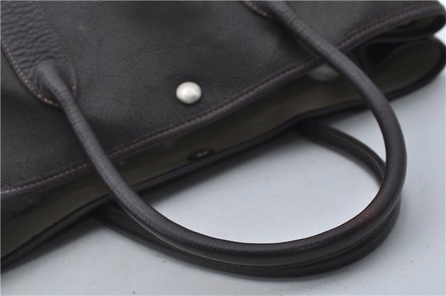Authentic HERMES Garden Party PM Tote Hand Bag Leather Brown Junk 8920D