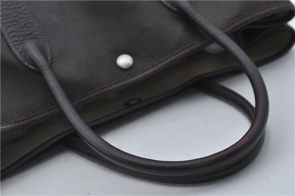 Authentic HERMES Garden Party PM Tote Hand Bag Leather Brown Junk 8920D