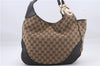 Auth GUCCI Charlotte Shoulder Cross Bag GG Canvas Leather 203503 Brown 8923D