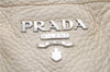 Authentic PRADA Leather 2Way Tote Hand Bag Ivory 8924D