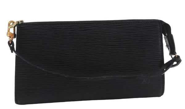 Authentic Louis Vuitton Epi Pochette Accessoires Pouch Black M52952 LV 8925D