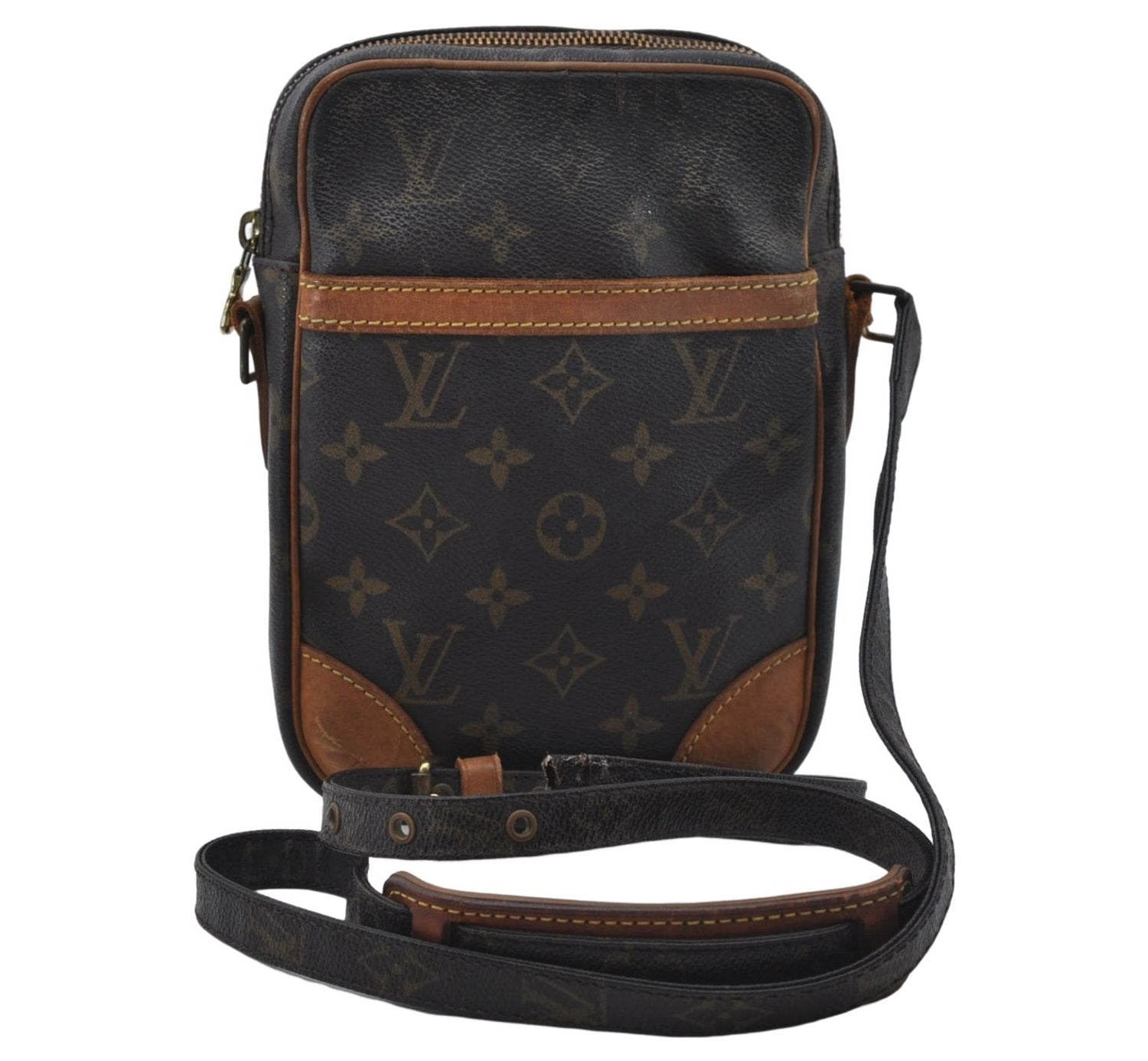 Auth Louis Vuitton Monogram Danube Shoulder Cross Body Bag M45266 LV Junk 8930D