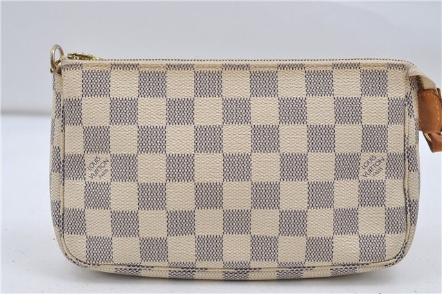 Authentic Louis Vuitton Damier Azur Pochette Accessoires Pouch N51986 LV 8932D