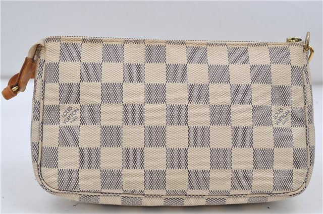 Authentic Louis Vuitton Damier Azur Pochette Accessoires Pouch N51986 LV 8932D