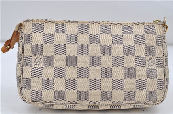 Authentic Louis Vuitton Damier Azur Pochette Accessoires Pouch N51986 LV 8932D