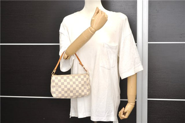 Authentic Louis Vuitton Damier Azur Pochette Accessoires Pouch N51986 LV 8932D