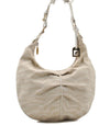 Authentic FENDI Vintage Shoulder Hand Bag Canvas Leather Ivory 8934C