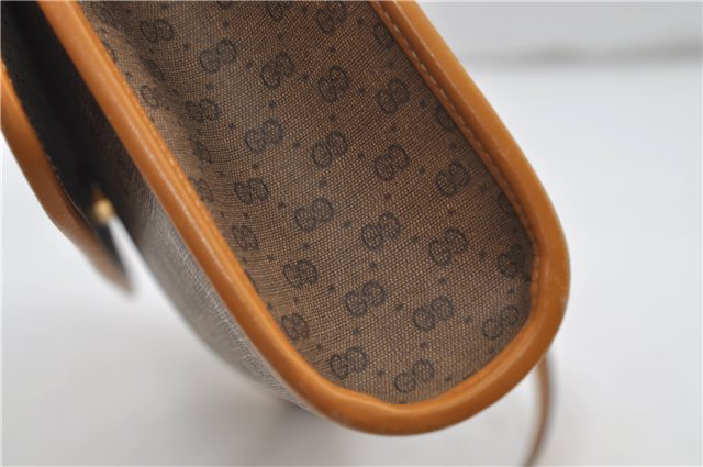 Authentic GUCCI Micro GG Shoulder Cross Body Bag PVC Leather Brown 8935D