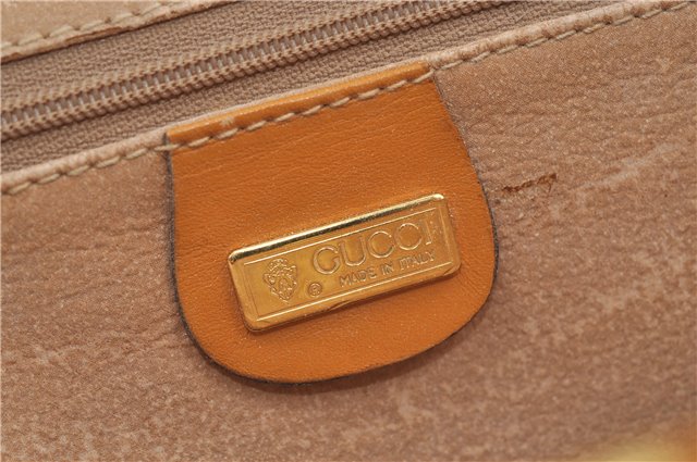 Authentic GUCCI Micro GG Shoulder Cross Body Bag PVC Leather Brown 8935D