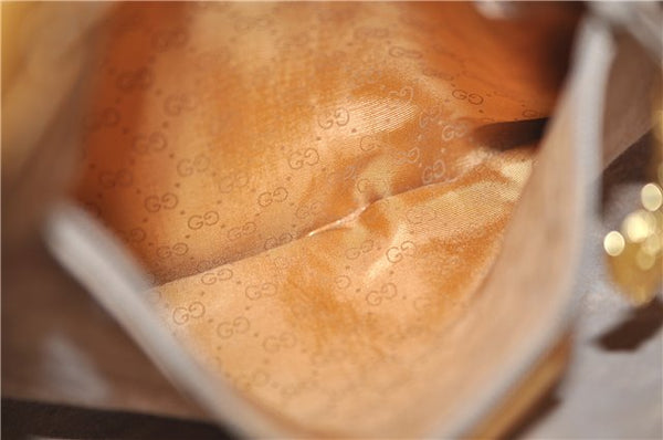 Authentic GUCCI Micro GG Shoulder Cross Body Bag PVC Leather Brown 8935D