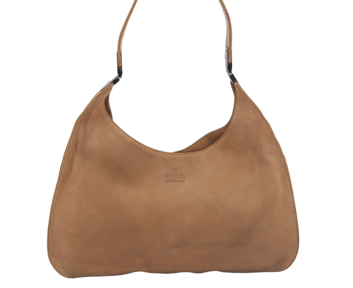 Authentic GUCCI Shoulder Hand Bag Suede Leather 0013767 Beige 8936D