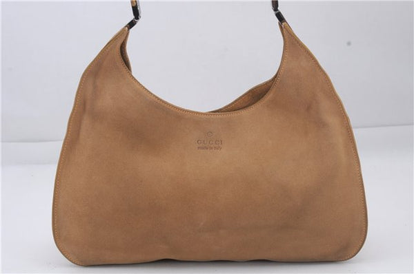 Authentic GUCCI Shoulder Hand Bag Suede Leather 0013767 Beige 8936D