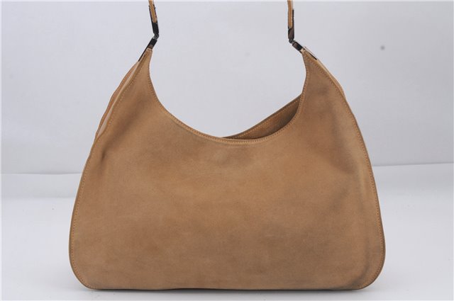 Authentic GUCCI Shoulder Hand Bag Suede Leather 0013767 Beige 8936D
