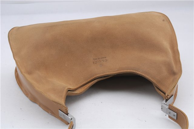 Authentic GUCCI Shoulder Hand Bag Suede Leather 0013767 Beige 8936D