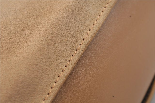 Authentic GUCCI Shoulder Hand Bag Suede Leather 0013767 Beige 8936D