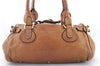 Authentic Chloe Paddington Leather Shoulder Hand Bag Brown 8937C