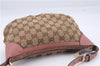 Authentic GUCCI Hand Bag Accessory Pouch GG Canvas Leather 224093 Brown 8939D