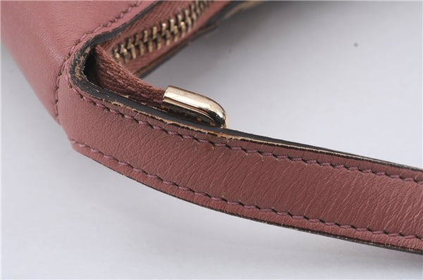 Authentic GUCCI Hand Bag Accessory Pouch GG Canvas Leather 224093 Brown 8939D