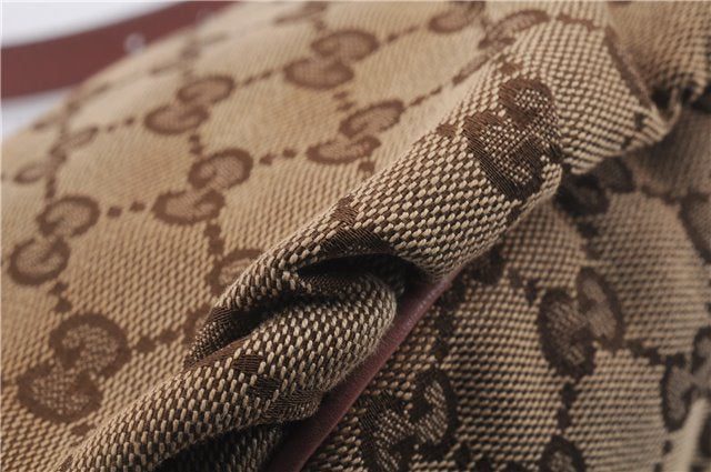 Authentic GUCCI Hand Bag Accessory Pouch GG Canvas Leather 224093 Brown 8939D