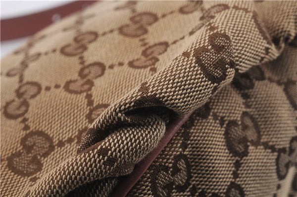 Authentic GUCCI Hand Bag Accessory Pouch GG Canvas Leather 224093 Brown 8939D