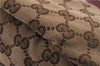 Authentic GUCCI Hand Bag Accessory Pouch GG Canvas Leather 224093 Brown 8939D