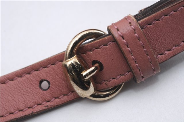 Authentic GUCCI Hand Bag Accessory Pouch GG Canvas Leather 224093 Brown 8939D