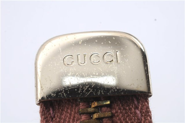 Authentic GUCCI Hand Bag Accessory Pouch GG Canvas Leather 224093 Brown 8939D