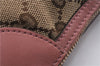 Authentic GUCCI Hand Bag Accessory Pouch GG Canvas Leather 224093 Brown 8939D