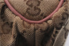 Authentic GUCCI Hand Bag Accessory Pouch GG Canvas Leather 224093 Brown 8939D