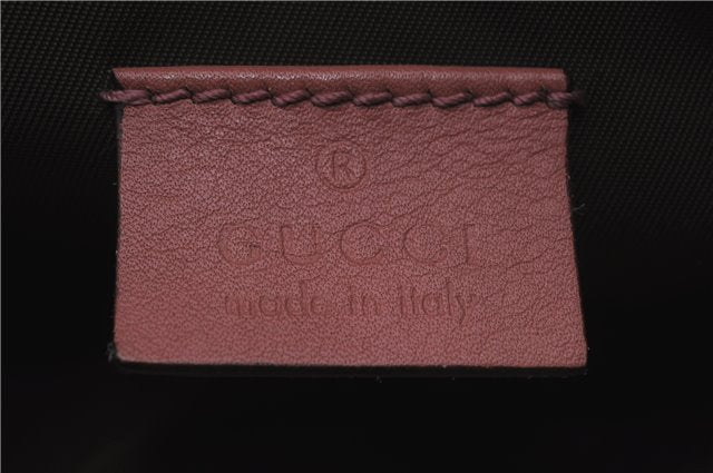 Authentic GUCCI Hand Bag Accessory Pouch GG Canvas Leather 224093 Brown 8939D