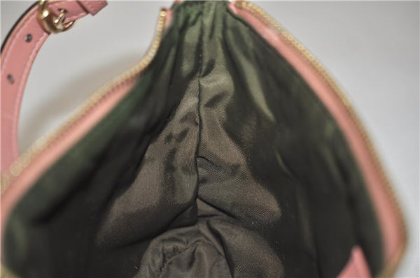 Authentic GUCCI Hand Bag Accessory Pouch GG Canvas Leather 224093 Brown 8939D