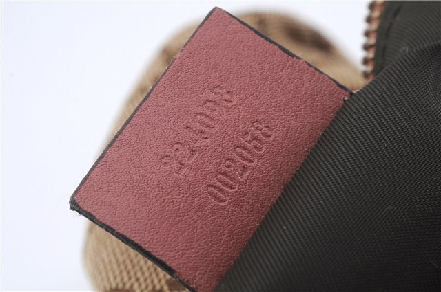 Authentic GUCCI Hand Bag Accessory Pouch GG Canvas Leather 224093 Brown 8939D