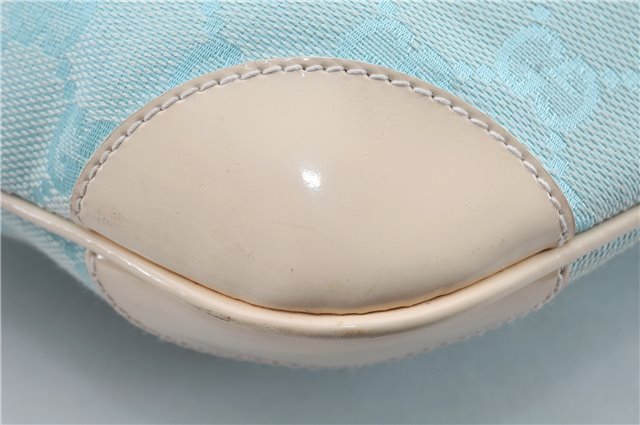 Authentic GUCCI Shoulder Hand Bag GG Canvas Enamel 0014158 Light Blue 8940D