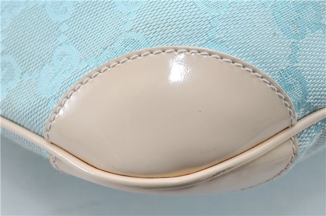Authentic GUCCI Shoulder Hand Bag GG Canvas Enamel 0014158 Light Blue 8940D