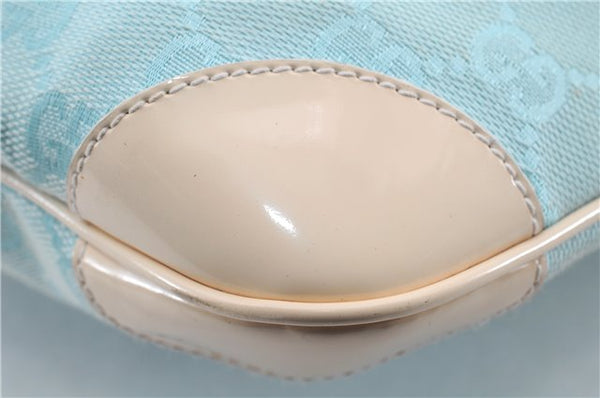 Authentic GUCCI Shoulder Hand Bag GG Canvas Enamel 0014158 Light Blue 8940D