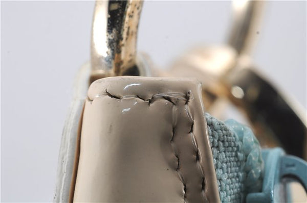 Authentic GUCCI Shoulder Hand Bag GG Canvas Enamel 0014158 Light Blue 8940D