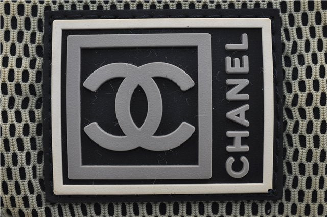 Authentic CHANEL Sports Line Nylon CC Logo Waist Bum Bag Navy Ivory 8943D