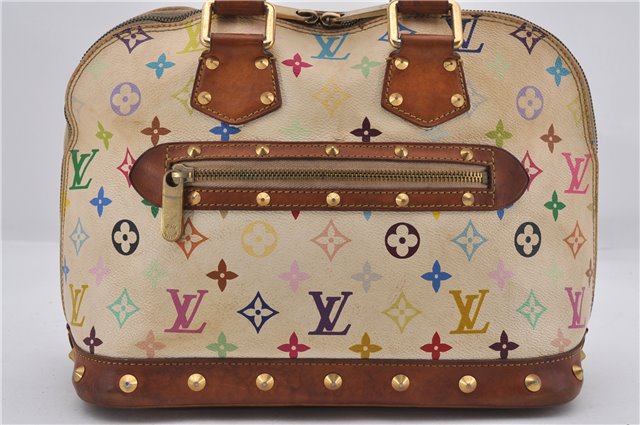 Auth Louis Vuitton Monogram Multicolor Alma PM Hand Bag White M92647 LV 8944D