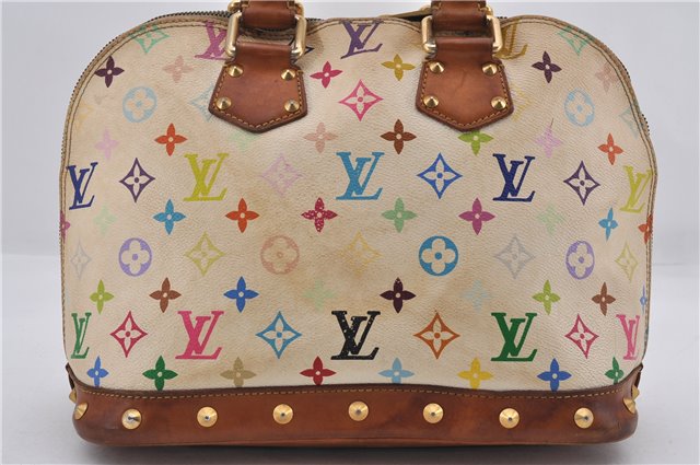 Auth Louis Vuitton Monogram Multicolor Alma PM Hand Bag White M92647 LV 8944D