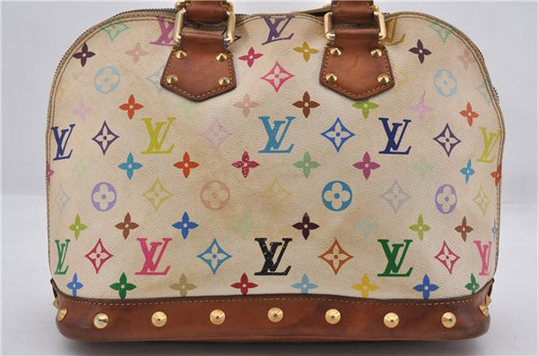 Auth Louis Vuitton Monogram Multicolor Alma PM Hand Bag White M92647 LV 8944D