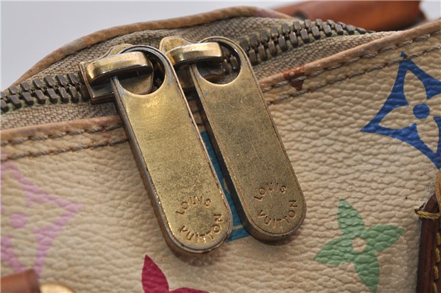 Auth Louis Vuitton Monogram Multicolor Alma PM Hand Bag White M92647 LV 8944D